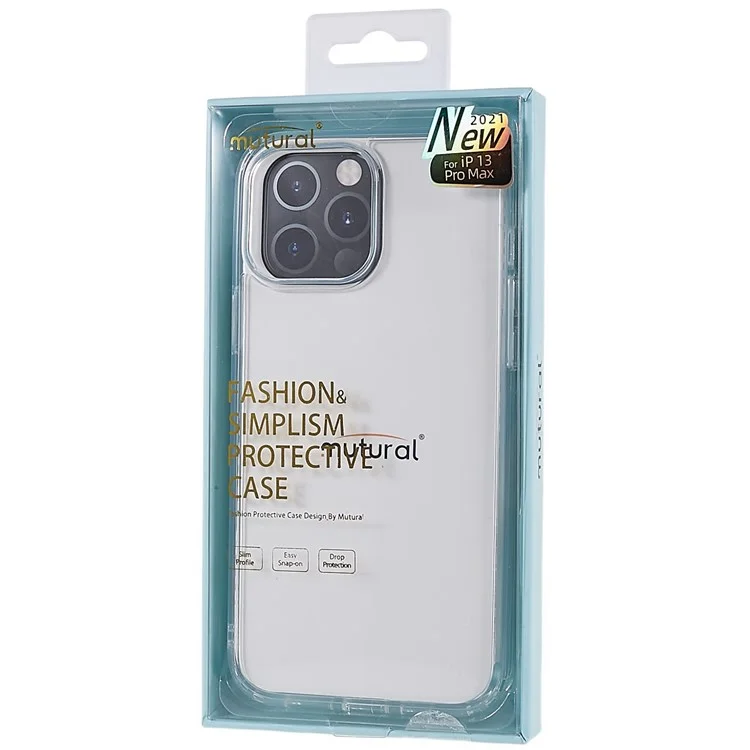 Mutural Для IPhone 13 PRO 6.1-дюймовый Хорошо Охраняемый Точный Вырез Clear Case Case TPU + ПК Гибридная Крышка