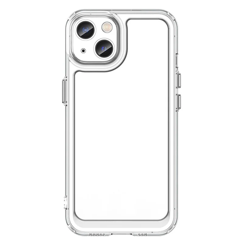 TPU + Acrylic Phone Case for iPhone 13 6.1 inch, Scratch-resistant Clear Cover with Independent PC Buttons - Transparent