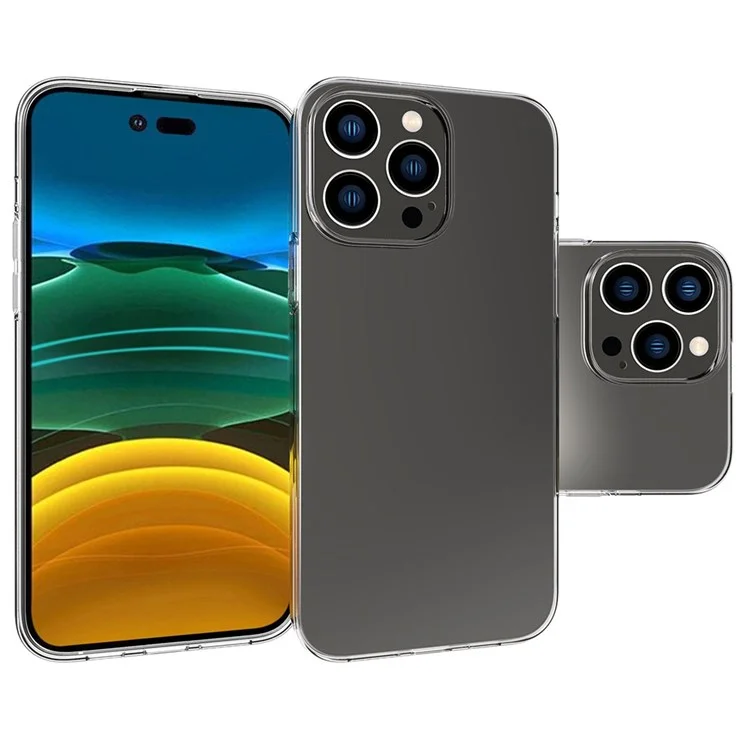 Для iPhone 14 Pro Max 6.7 дюйма Высокая прозрачность Гибкий чехол из TPU Защитный чехол для телефона