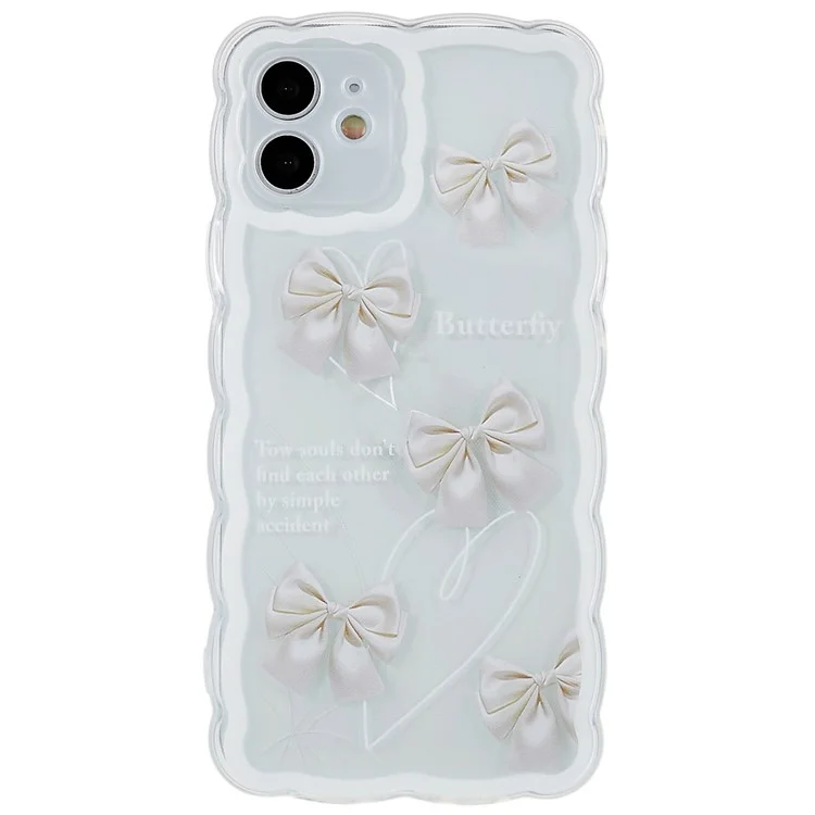 Per iPhone 12 6.1 pollici Pattern Printing Soft TPU Case Design Precisi Tagli Anti-Graffio Bordo Ondulato Protective Back Cover - Multipli Fiocchi