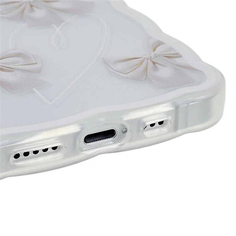 Per iPhone 12 6.1 pollici Pattern Printing Soft TPU Case Design Precisi Tagli Anti-Graffio Bordo Ondulato Protective Back Cover - Multipli Fiocchi