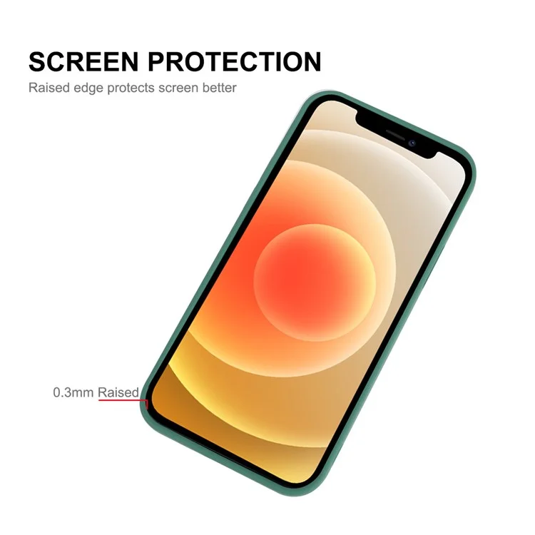ENKAY HAT PRINCE for iPhone 12 Pro 6.1 inch Soft Liquid Silicone Case Precise Cutouts Camera Protection Anti-Scratch Cover - Green
