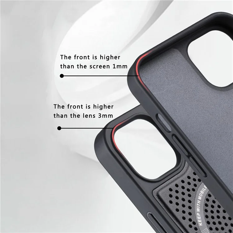 X-LEVEL Magic Magnets II Series Heat-reducing Case for iPhone 13 Pro Max 6.7 inch Compatible with MagSafe Wireless Charging, Hard PC Soft TPU Breathable Hollow Cellular Hole Cover - Wine Red