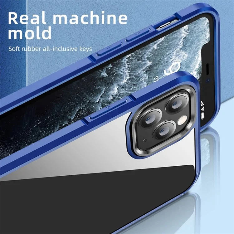 Niveau x Pour Iphone 11 Pro Max 6,5 Pouces Quatre Cousbags D'orbags de Téléphone à Choc de Choc TPU + PC Hybride Couverture - Bleu