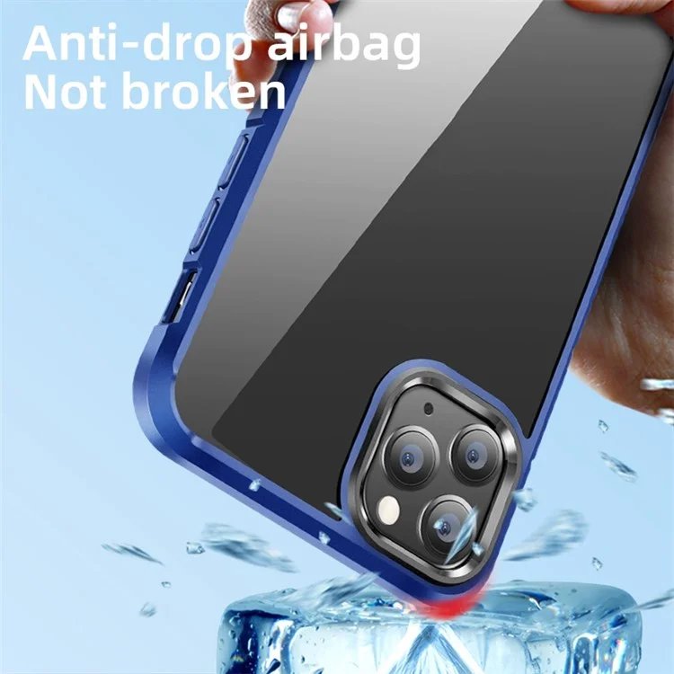 Niveau x Pour Iphone 11 Pro Max 6,5 Pouces Quatre Cousbags D'orbags de Téléphone à Choc de Choc TPU + PC Hybride Couverture - Bleu