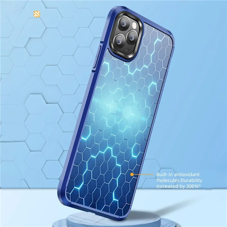 X-level Para Iphone 11 Pro Max 6.5 Pulgadas Fura Airbags de Esquina Case de Teléfono a Prueba de Choque TPU + PC Hybrid Cover - Azul