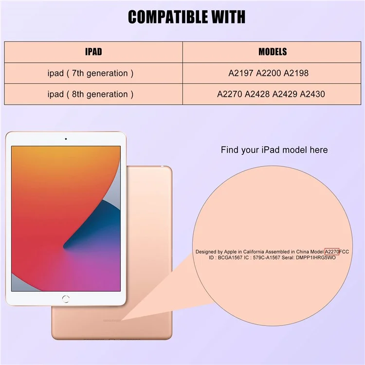 For iPad 10.2 (2019)/(2020) Marble Pattern Tri-fold Stand PU Leather Tablet Case with Auto Wake/Sleep and Pen Slot