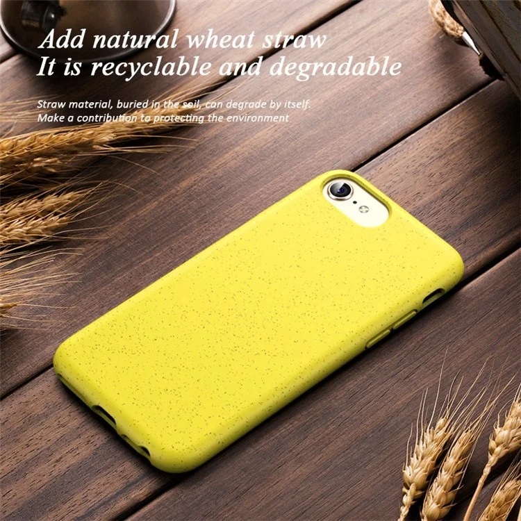 For iPhone 7 / 8 4.7 inch / SE (2020) / SE (2022) Starry Sky Series Soft TPU Drop Protection Case Biodegradable Wheat Straw Smooth Tough Matte Back Cover - Yellow