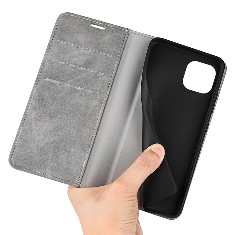 Para Iphone 14 Max 6.7 Pulgadas de Piel Toque Folio Folio Flip Case de Cuero Mobile Soport Willet Cover Protective - Gris