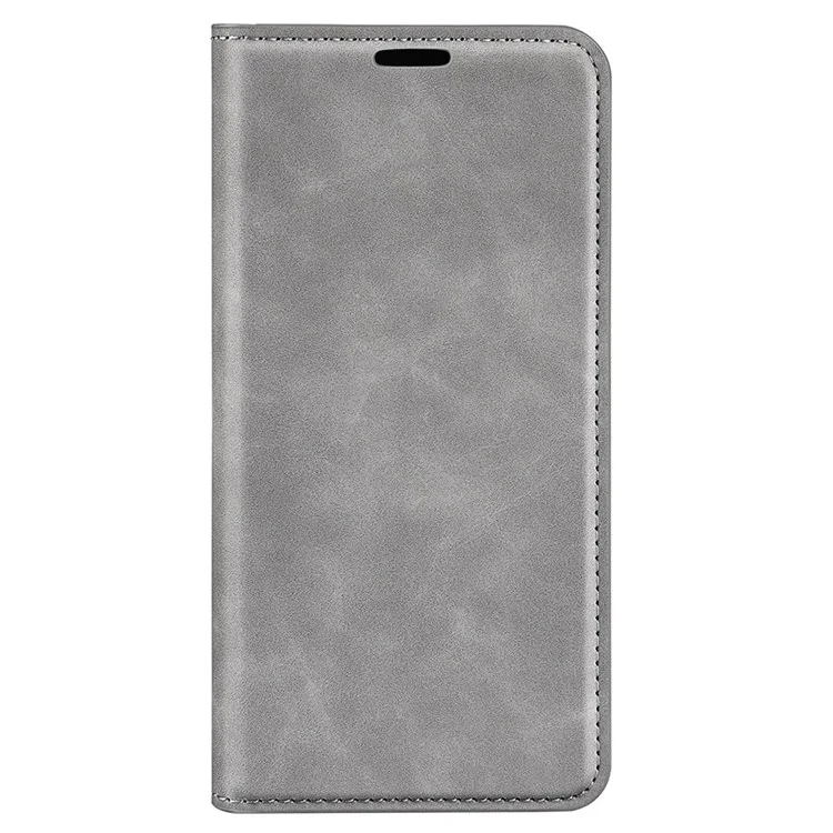 Para Iphone 14 Max 6.7 Pulgadas de Piel Toque Folio Folio Flip Case de Cuero Mobile Soport Willet Cover Protective - Gris