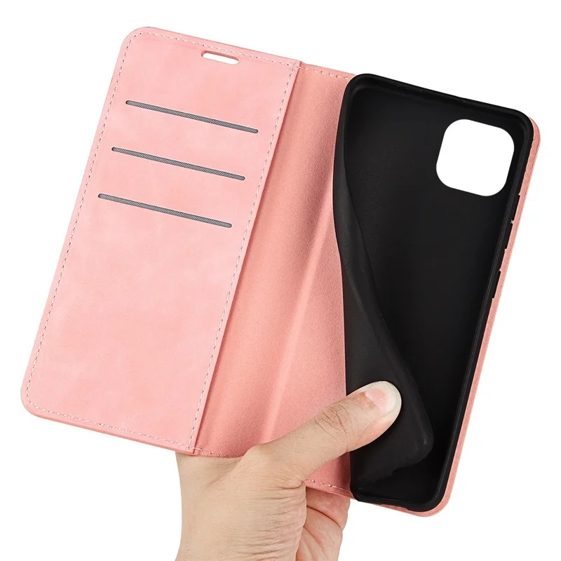 For iPhone 14 Plus 6.7 inch Skin Touch Feeling Folio Flip Leather Case Mobile Phone Stand Wallet Protective Cover - Pink