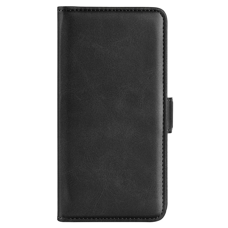 For iPhone 14 Plus 6.7 inch Double Magnetic Clasp Textured Leather Case Stand Wallet Drop-proof Phone Cover - Black
