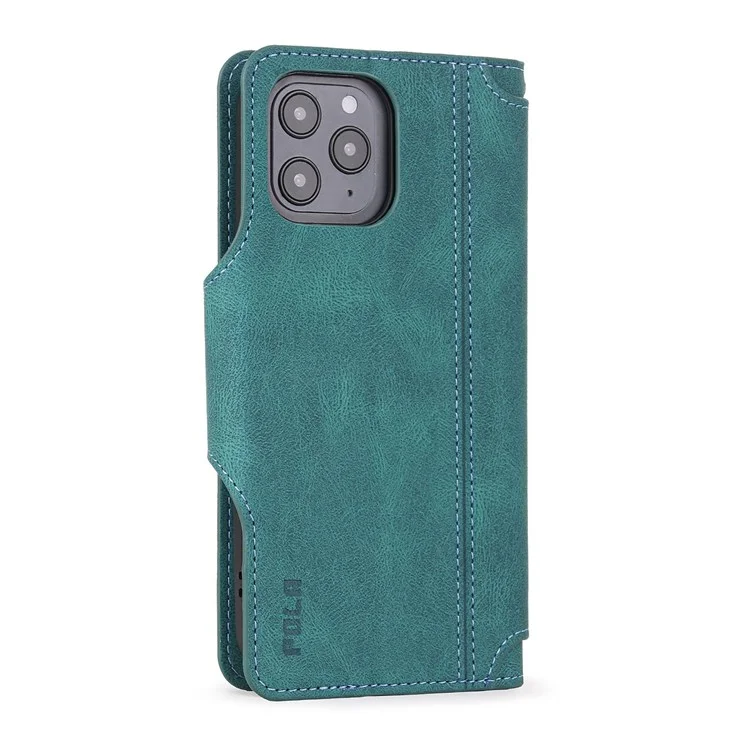 Pola Per Iphone 13 Pro Max 6,7 Pollici 010 Custodia Per Telefono in Pelle Pu, Design Slot di Scheda Antico-collisione Con Portafoglio e Copertina di Chiusura Della Fibbia Del Cinturino da Polso - Blu