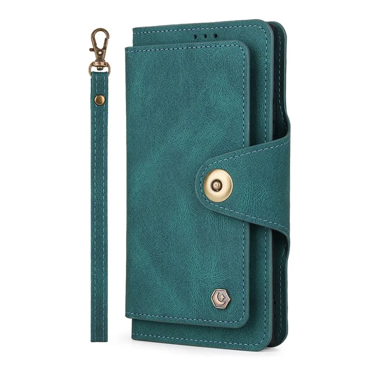 Pola Per IPhone 13 Pro 6.1 Pollici 010 9 Slot Scheda PU Custodia Per Telefono In Pelle PU Con Supporto Per Il Portafoglio E Cover Di Chiusura Della Fibbia Del Cinturino Da Polso - Blu