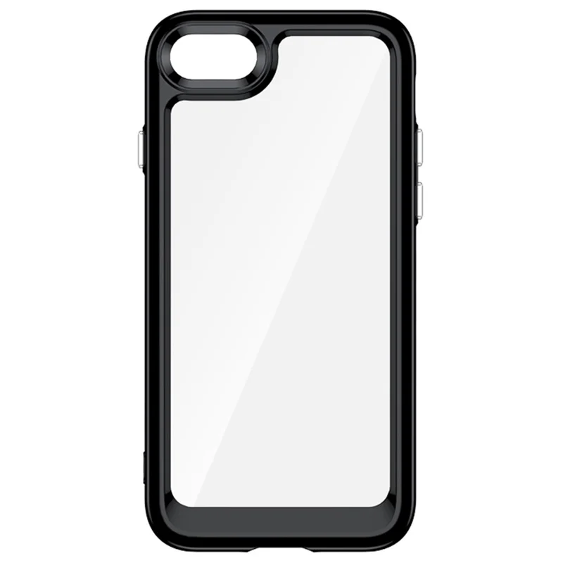 Für iPhone 7/8/SE (2020)/SE (2022) Unabhängige Knöpfe Stoßdämpfung Handyhülle TPU+Acryl Hybrid - Schwarz