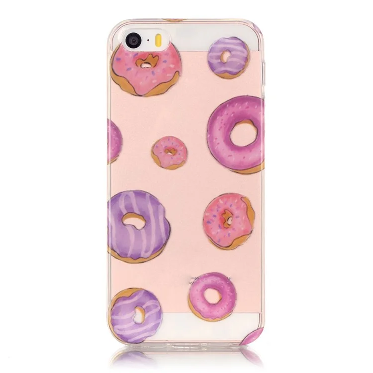 Clear IMD TPU Gel Cover for iPhone SE/5s/5 - Doughnuts