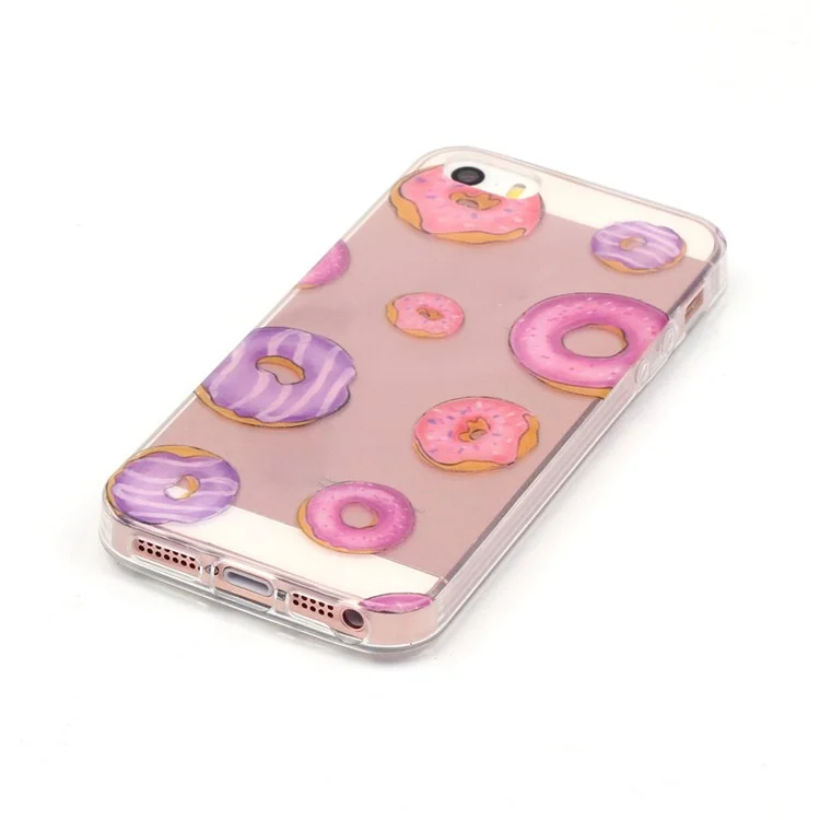 Clear IMD TPU Gel Cover for iPhone SE/5s/5 - Doughnuts