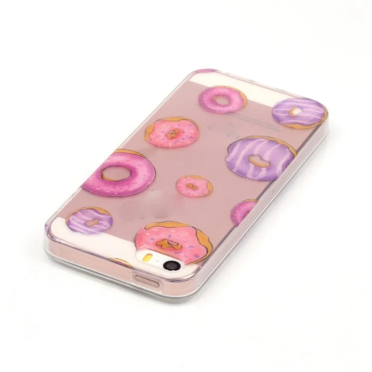 Clear IMD TPU Gel Cover for iPhone SE/5s/5 - Doughnuts