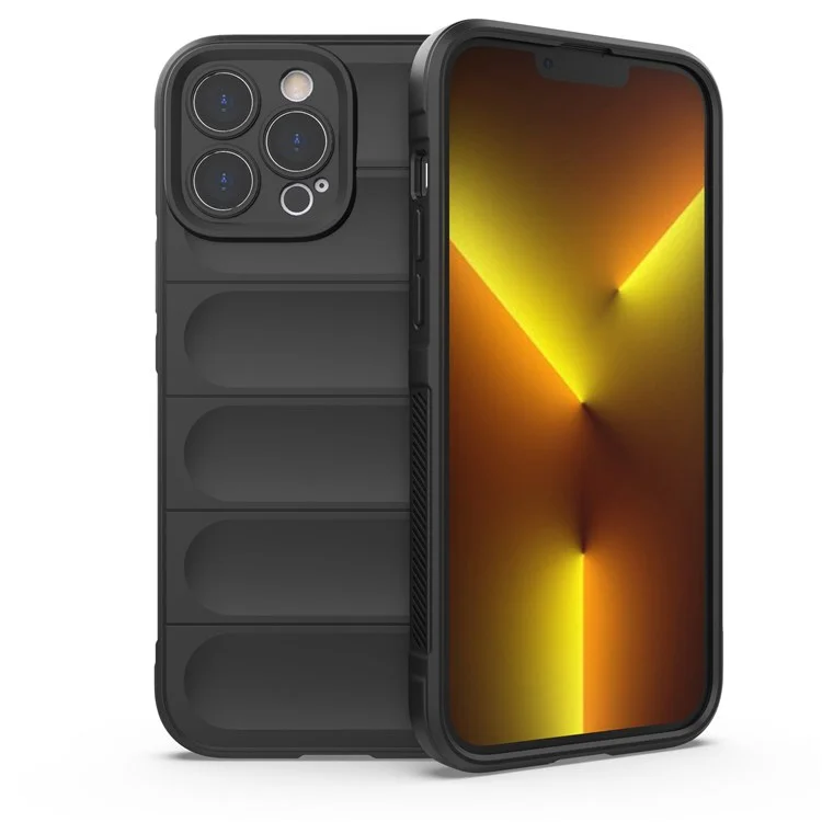 Pour iPhone 13 Pro Max 6,7 pouces Coque de protection arrière en TPU antichoc et robuste - Noir