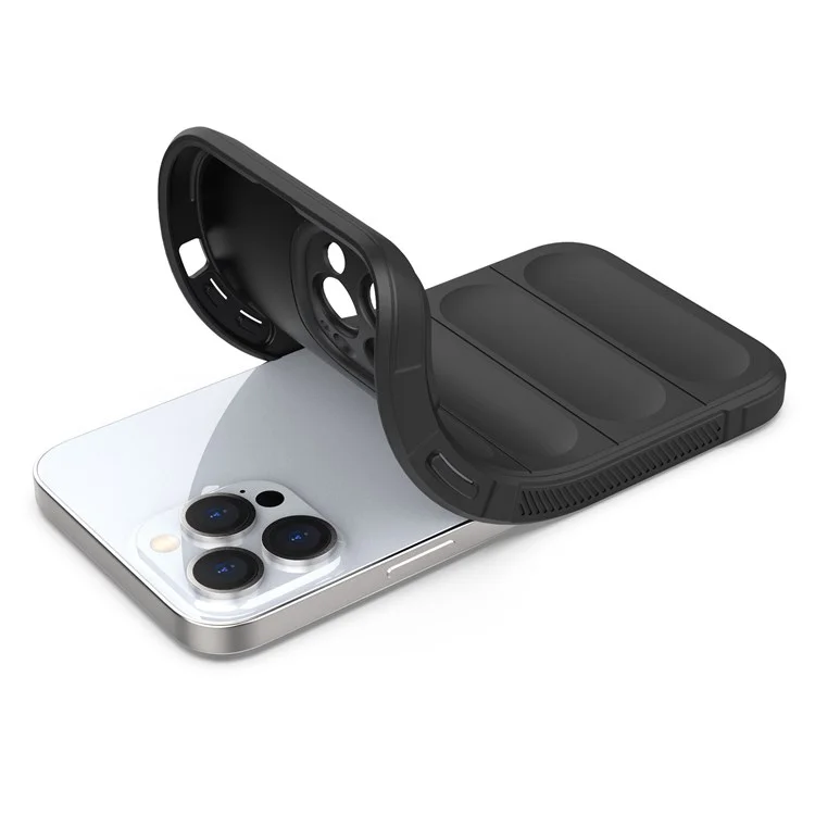 Pour iPhone 13 Pro Max 6,7 pouces Coque de protection arrière en TPU antichoc et robuste - Noir