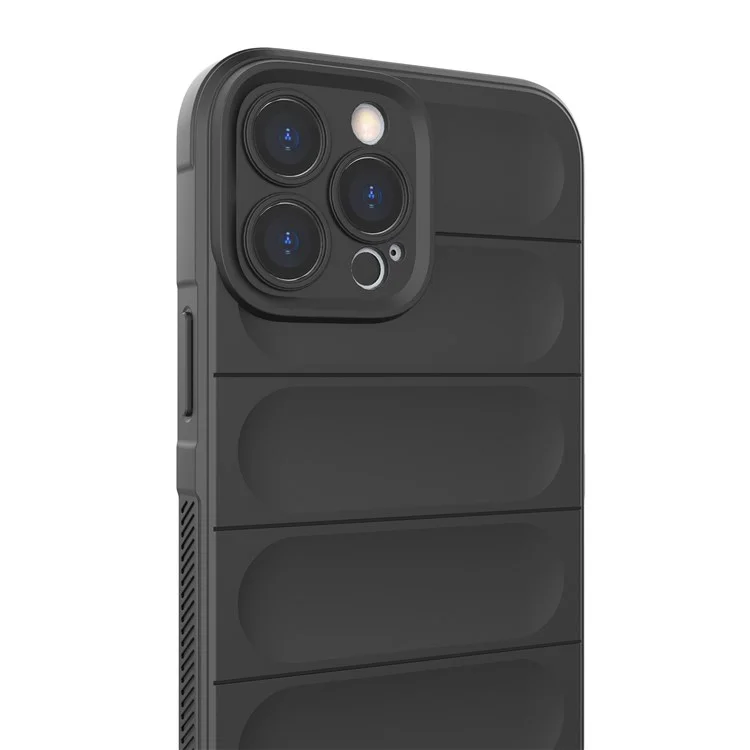 Pour iPhone 13 Pro Max 6,7 pouces Coque de protection arrière en TPU antichoc et robuste - Noir