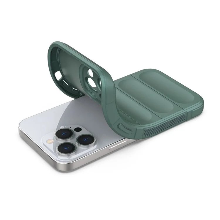 Para iPhone 13 Pro 6.1 polegadas Anti-queda Capa Traseira Reforçada Macia de TPU Protetor de Telefone - Verde