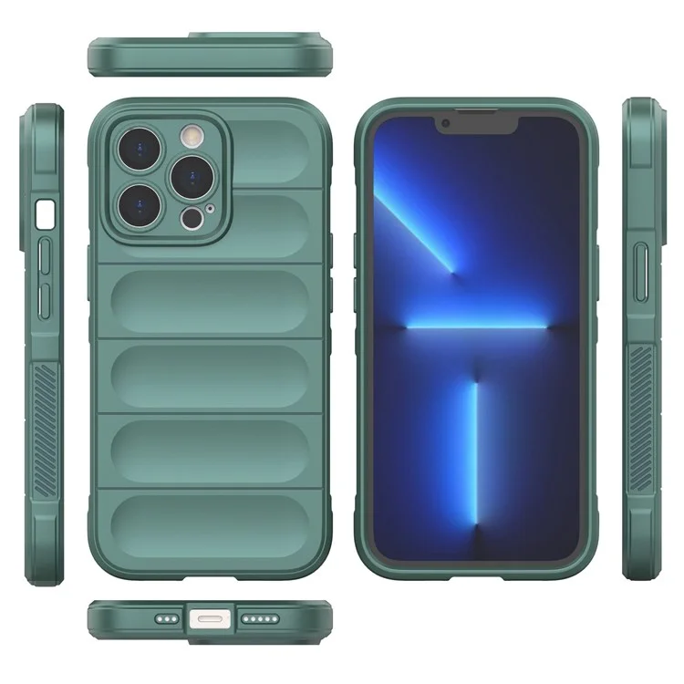 Para iPhone 13 Pro 6.1 polegadas Anti-queda Capa Traseira Reforçada Macia de TPU Protetor de Telefone - Verde