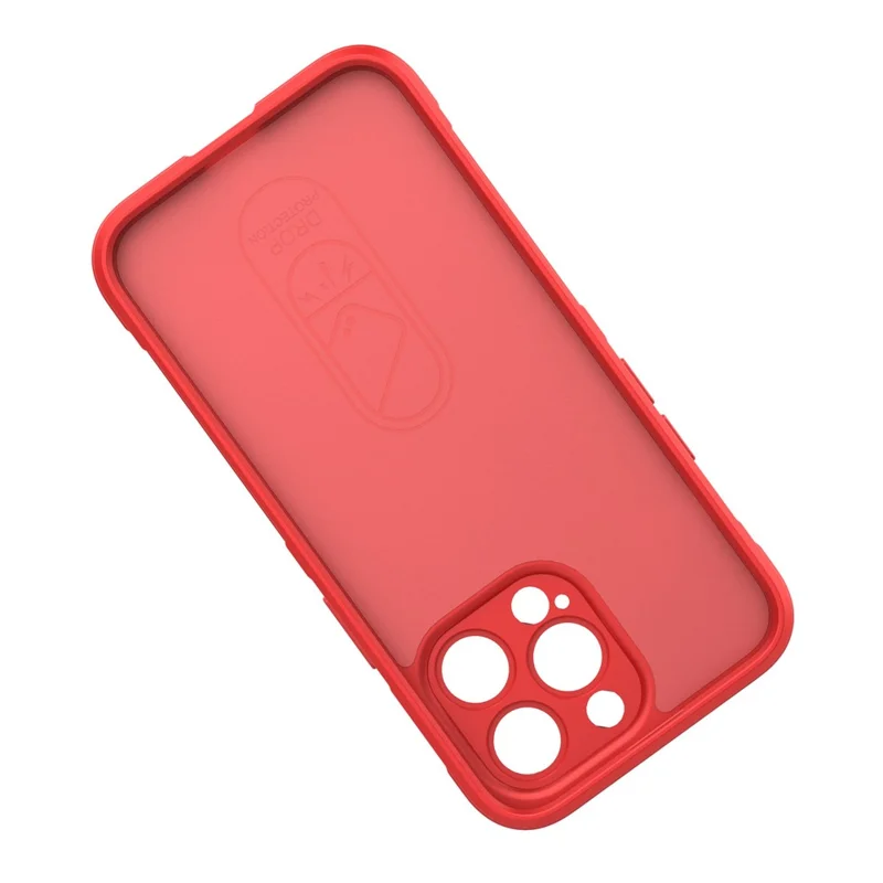 For iPhone 13 Pro 6.1 inch Anti-fall Rugged Back Shell Soft TPU Phone Protector Case - Red