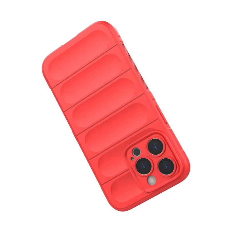 For iPhone 13 Pro 6.1 inch Anti-fall Rugged Back Shell Soft TPU Phone Protector Case - Red