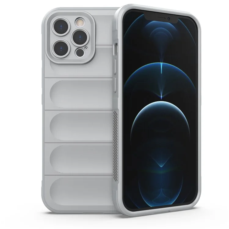 For iPhone 12 Pro Max 6.7 inch TPU Phone Protector Case, Anti-fall Rugged Back Shell Cover - Light Grey