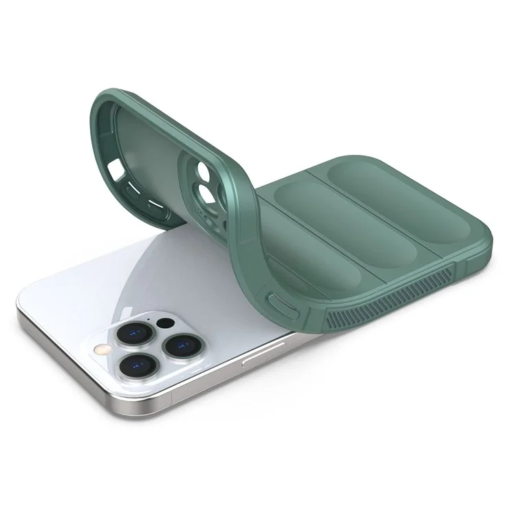 For iPhone 12 Pro Max 6.7 inch TPU Phone Protector Case, Anti-fall Rugged Back Shell Cover - Light Grey