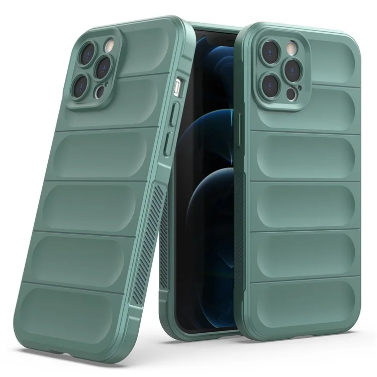 For iPhone 12 Pro Max 6.7 inch TPU Phone Protector Case, Anti-fall Rugged Back Shell Cover - Light Grey