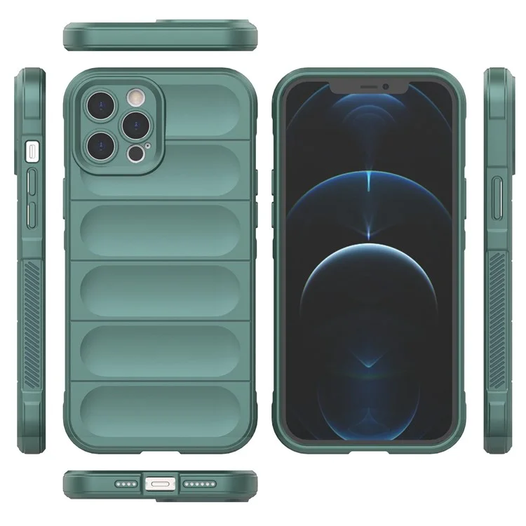 For iPhone 12 Pro Max 6.7 inch TPU Phone Protector Case, Anti-fall Rugged Back Shell Cover - Light Grey