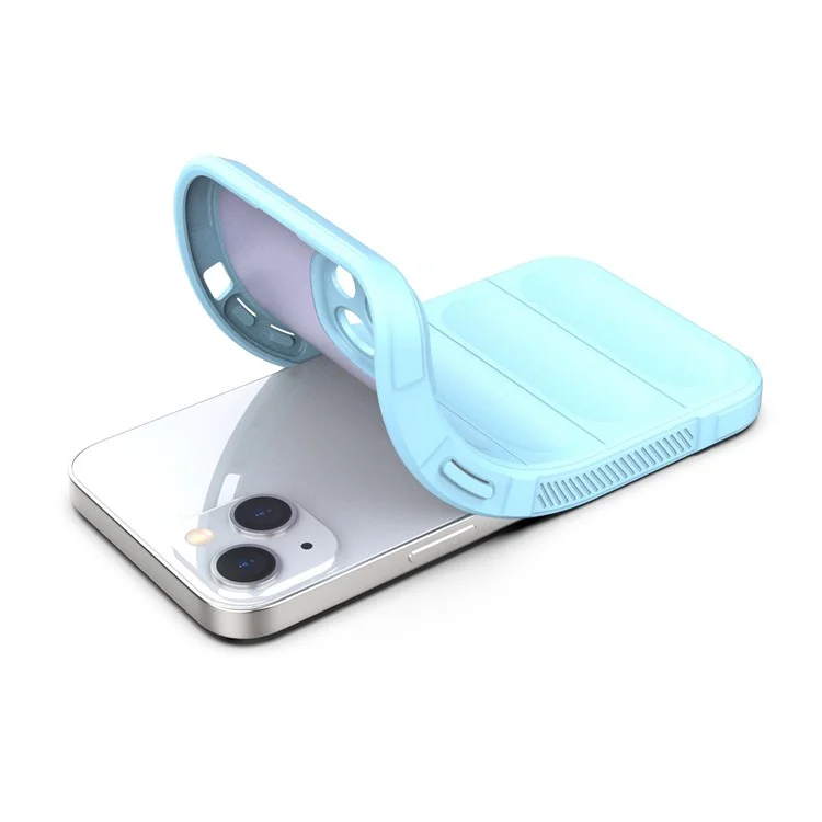 For iPhone 13 6.1 inch Bump Proof Rugged Back Shell Soft TPU Phone Protector Case - Baby Blue