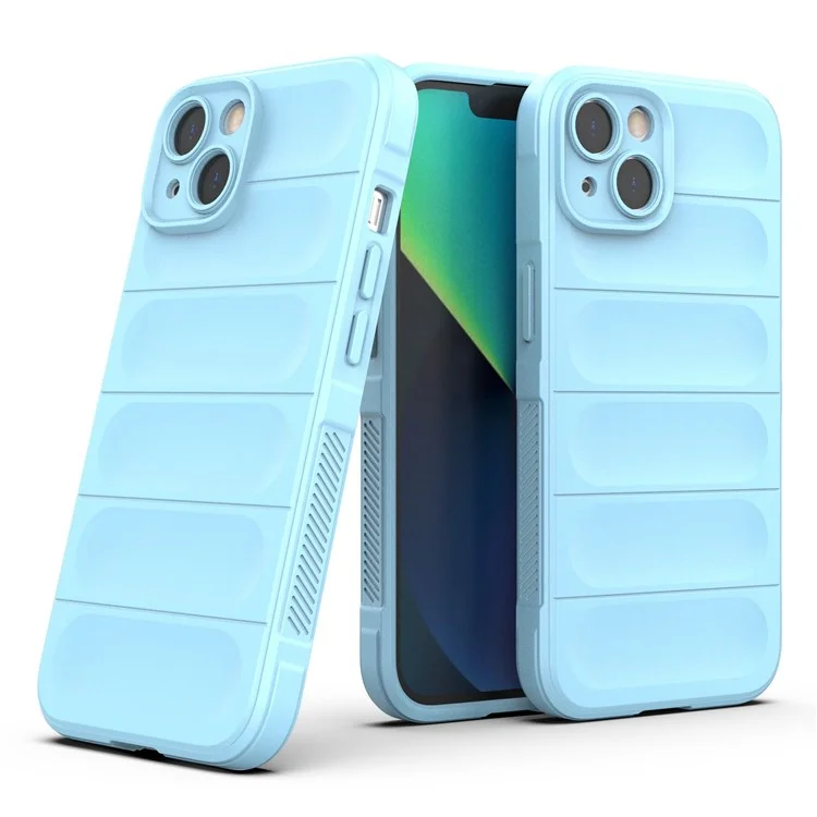 Per iPhone 13 6.1 pollici Bump Proof Rugged Back Shell Soft TPU Phone Protector Case - Baby Blue