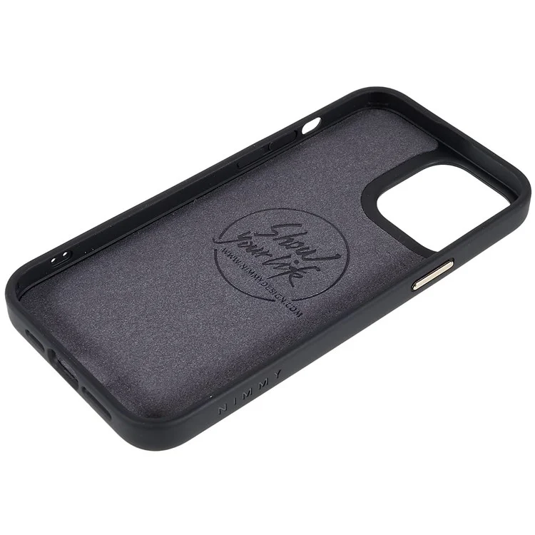 NIMMY Glasses Pet Series per iPhone 13 Pro 6.1 pollici Anti-drop Phone Shell Ricamo PU Pelle + PC + TPU Back Case - Carlino
