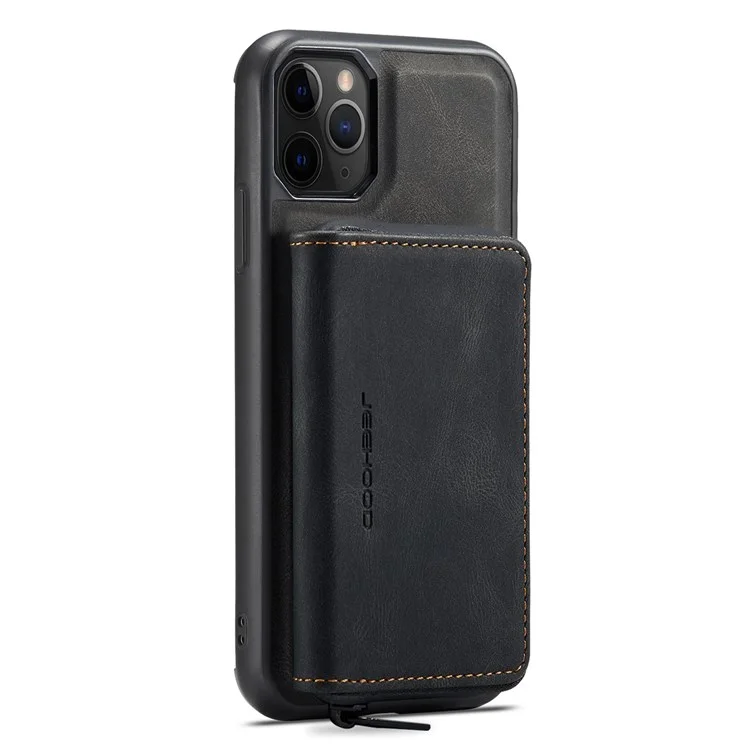 Jeehood Para IPhone 11 Pro 5.8 Pulgadas De 5.8 Pulgadas RESISTENTE RESISTENTE RESISTENTE DE CARRILLA MAGRIMA MAPILA Cubierta TPU Recubierta De Cuero TPU Bien Protegido Con Papel De Kickstand - Negro