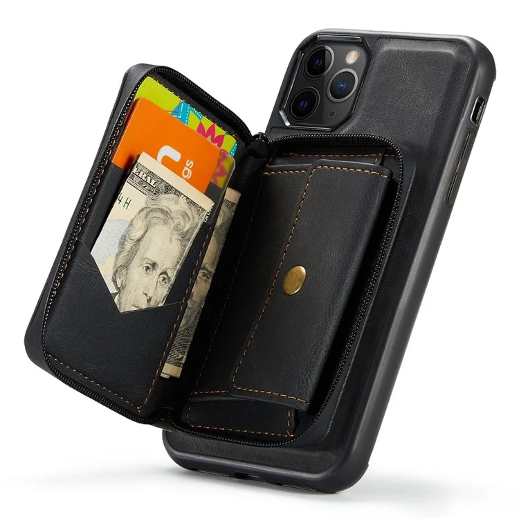 Jeehood Para IPhone 11 Pro 5.8 Pulgadas De 5.8 Pulgadas RESISTENTE RESISTENTE RESISTENTE DE CARRILLA MAGRIMA MAPILA Cubierta TPU Recubierta De Cuero TPU Bien Protegido Con Papel De Kickstand - Negro