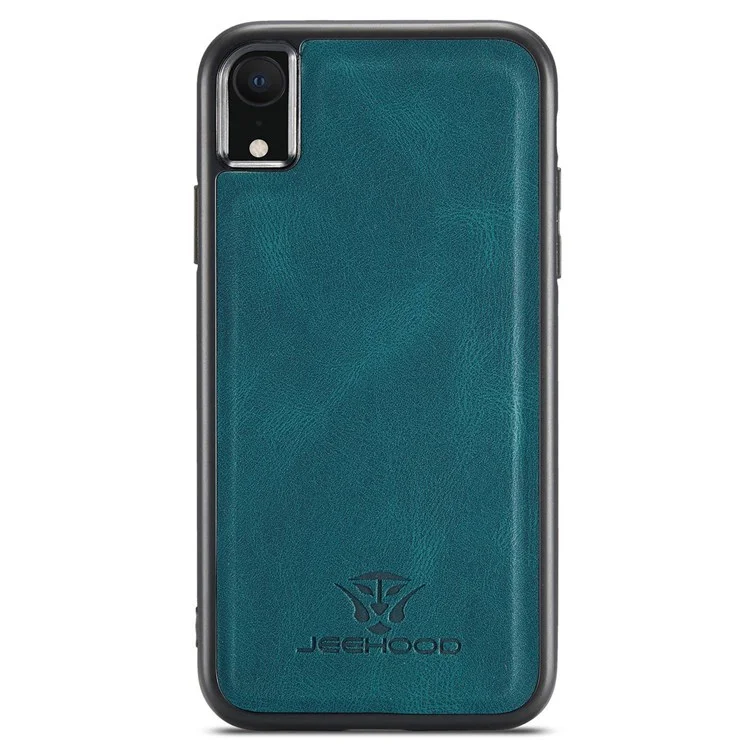 Caixa de Telefone Destacável da Jeehood Para Iphone XR 6,1 Polegadas, Tampa de TPU Com Revestimento de Couro Magnético, Com Carteira de Kickstand - Verde