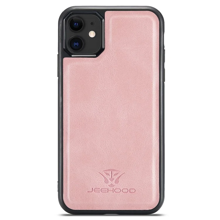 JEEHOOD Detachable Wallet Phone Cover for iPhone 11 6.1 inch, Kickstand Anti-drop PU Leather Coated TPU Case - Rose Gold