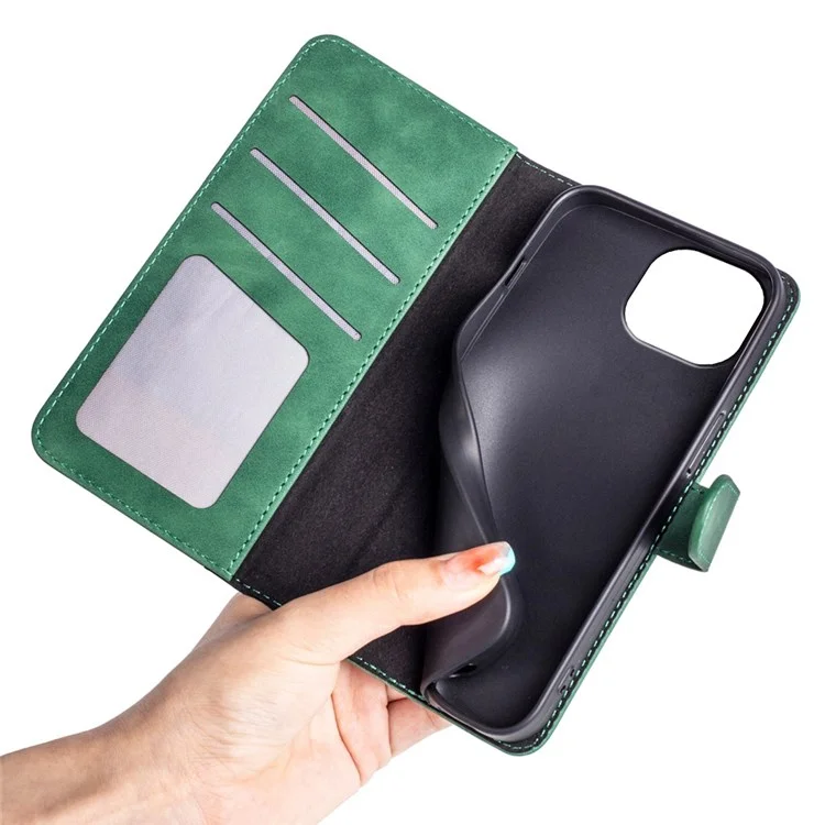 Для Iphone 14 6,1 Дюйма Pall Pression Design Design Design Case Case pu - Зеленый