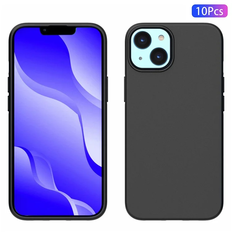 10pcs/pack Soft TPU Phone Protective Hülle Für Iphone 14 6,1 Zoll, Zweiseitige Matte Finish Anti-scratch-abdeckung - Schwarz