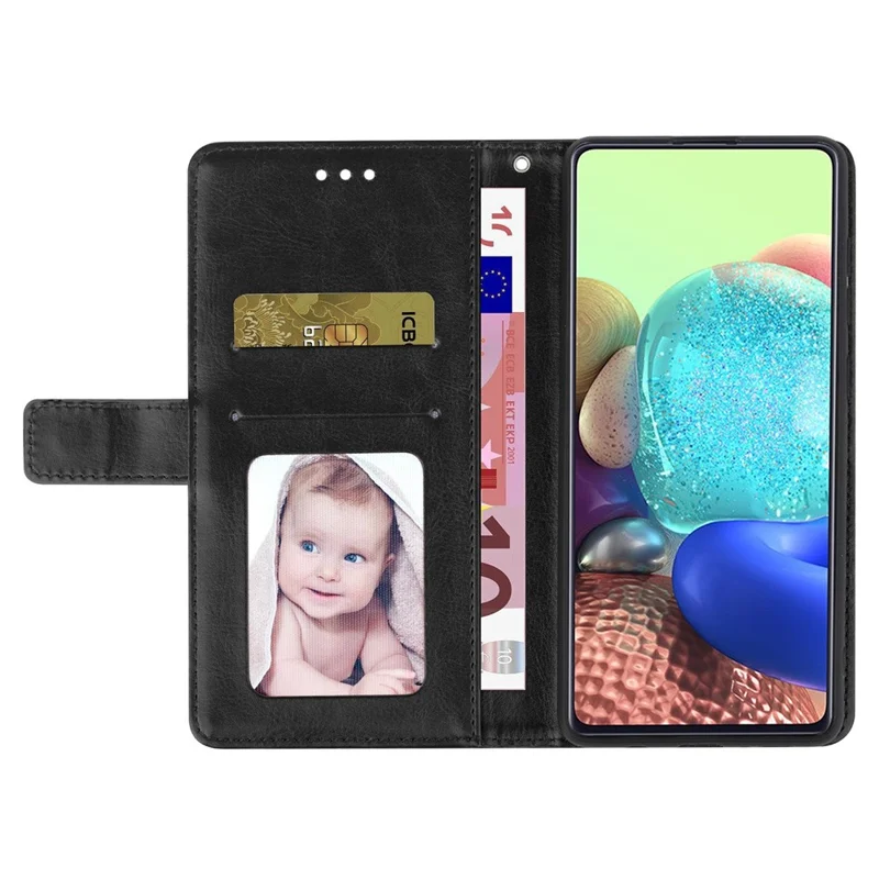 For iPhone 14 6.1 inch Full Coverage Cell Phone Cover PU Leather Y-Shaped Lines Imprinting Wallet Stand Phone Case - Black