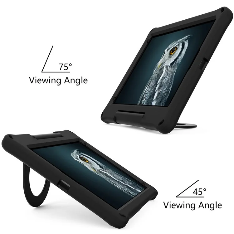 Para IPad 10.2 (2019)/(2020)/(2021) EVA Caixa De Proteção À Prova De Choque Com Anel Kickstand - Preto