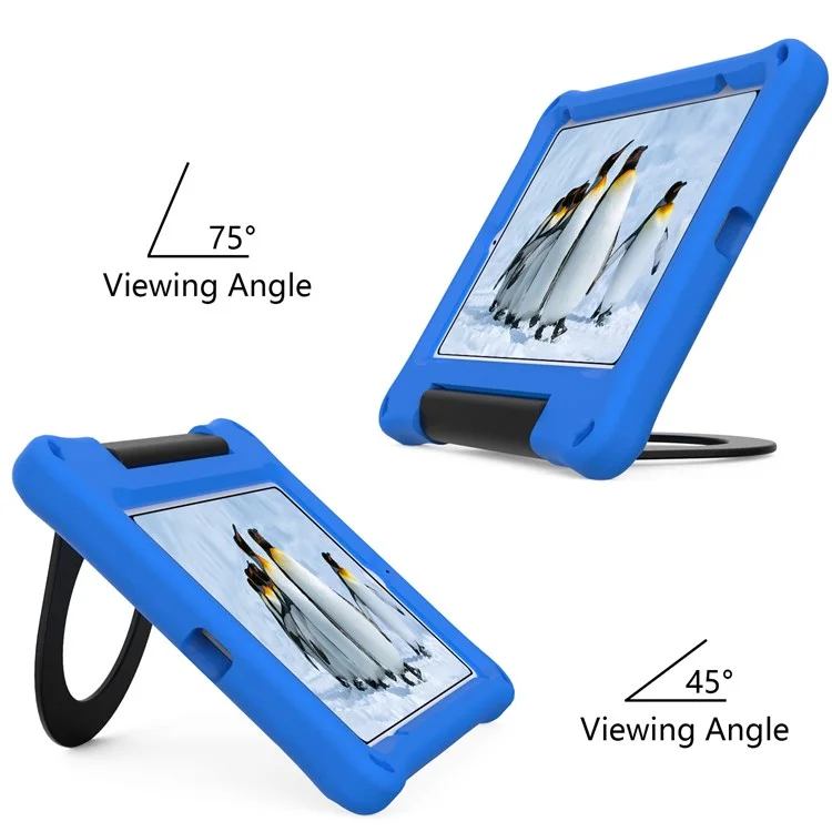 For iPad mini (2024) / mini (2021) Foldable Ring Kickstand Design EVA Tablet Case Shockproof Cover - Blue