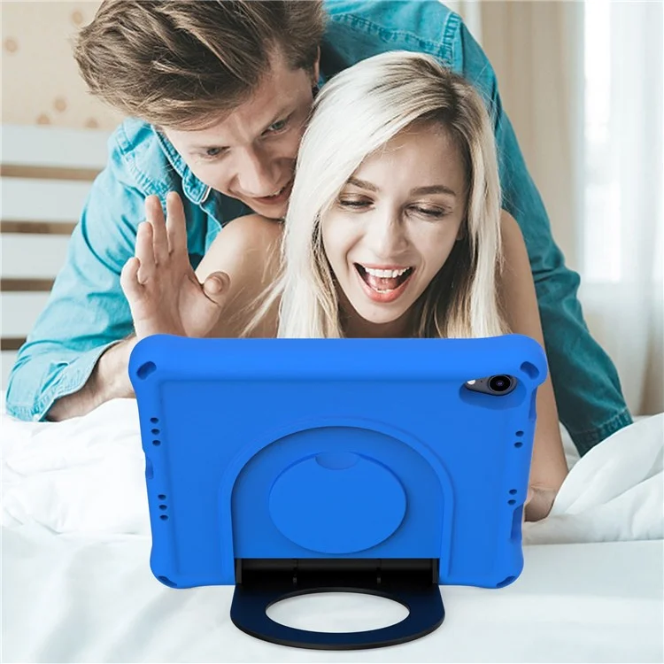 For iPad mini (2024) / mini (2021) Foldable Ring Kickstand Design EVA Tablet Case Shockproof Cover - Blue