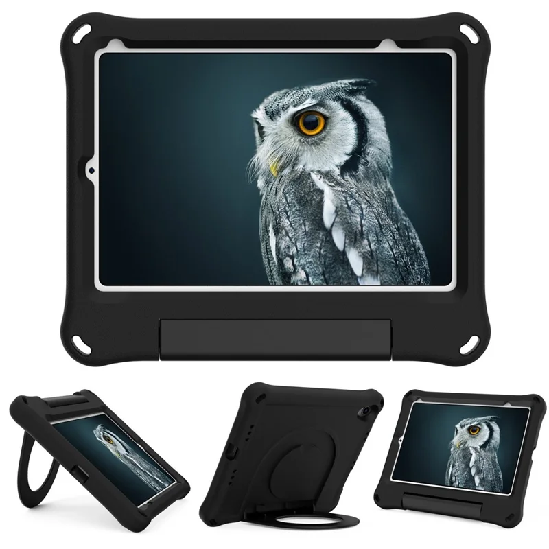 Étui pliable pour tablette EVA avec support intégré et anneau pour iPad mini (2024) / mini (2021), housse anti-choc - Noir