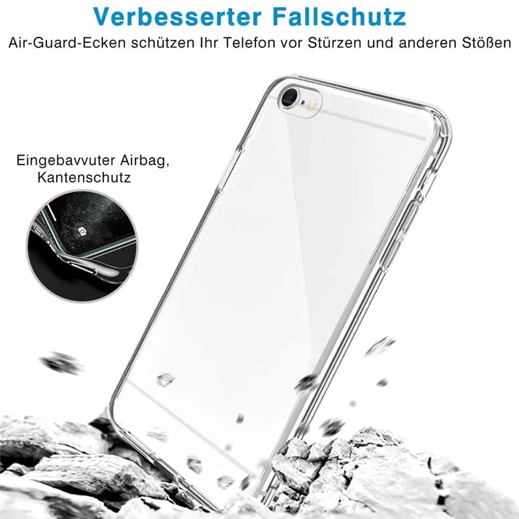 Für iPhone 7 / 8 4,7 Zoll / SE (2020) / SE (2022) Kristallklare TPU-Handy-Schutzhülle, Anti-Fingerabdruck, Defender-Schutzhülle