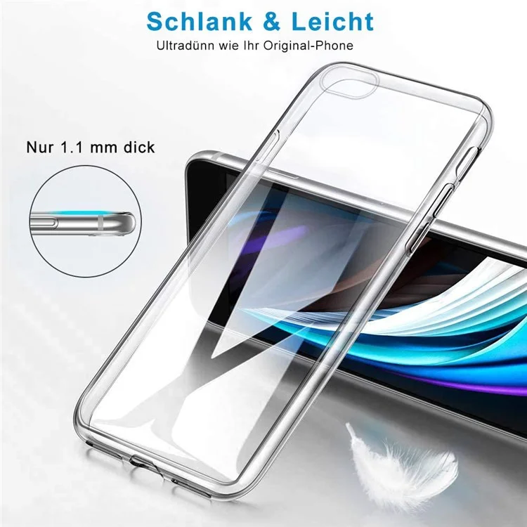 For iPhone 7 / 8 4.7 inch / SE (2020) / SE (2022) Clear Crystal TPU Phone Case Anti-Fingerprint Defender Phone Protective Cover