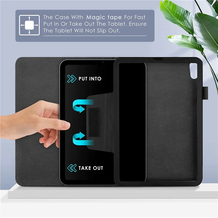 Well-Protected Shockproof Case for iPad mini (2024) / mini (2021) Litchi Texture PU Leather Folio Flip Cover Folding Stand Tablet Case - Black